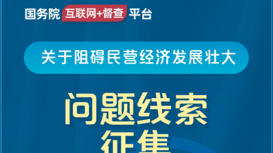 操逼视频色爽翻天国务院“互联网+督查”平台公开征集阻碍民营经济发展壮大问题线索